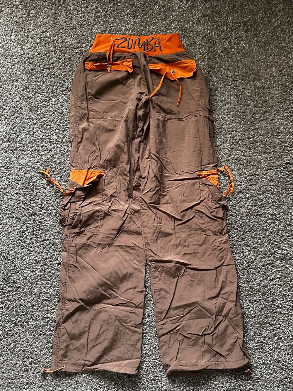 Zumba Fitness Samba Cargo Pants Brown Orange M - Picture 4 of 6